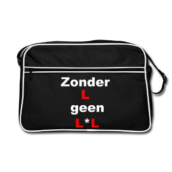 Überraschend minimalistische Typografie - Retro Tasche - Schwarz/Weiß - Vorne