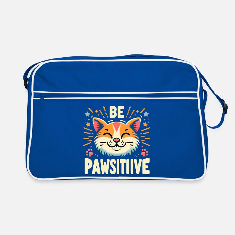 Be pawsitive cute cat Retro Bag