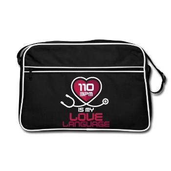CPR instructor resuscitation emergency doctor - Retro Bag - black/white - Front