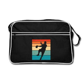 Joueur de handball rétro - Sac Retro - noir/blanc - Devant