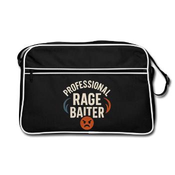 Rage Baiter professionnel, drôle de dicton - Sac Retro - noir/blanc - Devant