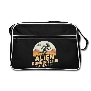 Funny Area 51 Alien UFO Running Runner - Retro Bag - black/white - Front