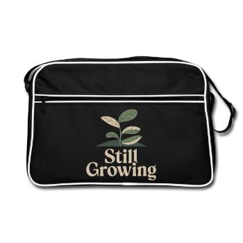 Still Growing – Vintage Plant - Retro Bag - black/white - Front