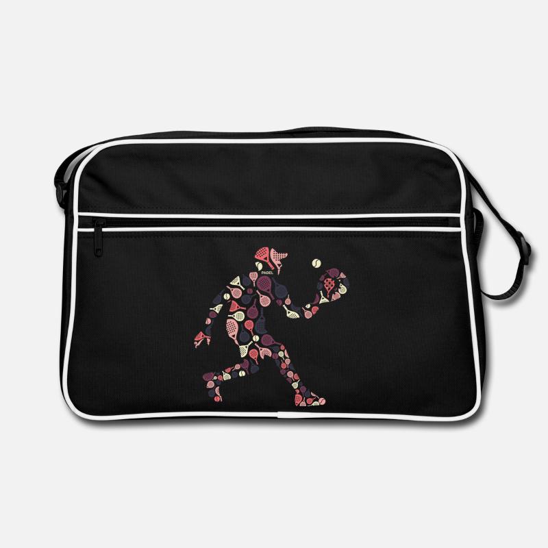 Retro Padel Player with Rackets Pattern Retro Bag