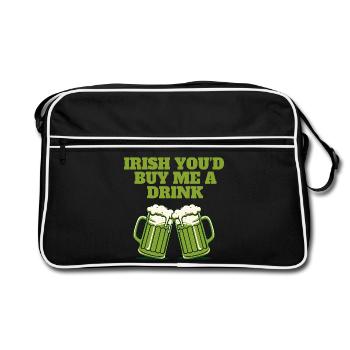 Irlandais Tu m’offrirais un verre - Sac Retro - noir/blanc - Devant