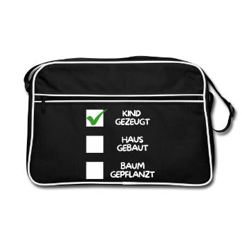 Child conceived ( house built, tree planted) white - Retro Bag - black/white - Front