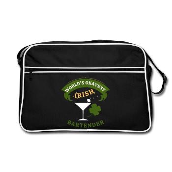 Irischer Barkeeper – der okayste irische Barkeeper - Retro Tasche - Schwarz/Weiß - Vorne