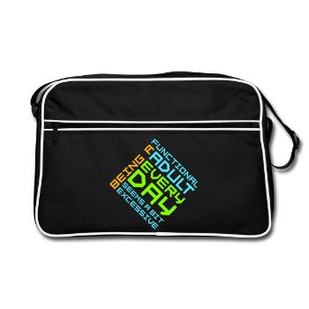 Être un adulte fonctionnel chaque jour semble excessif - Sac Retro - noir/blanc - Devant