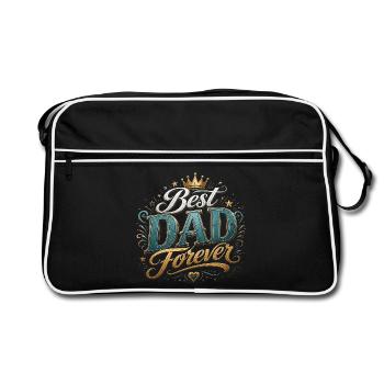 Meilleur Papa Pour Toujours - Fête des pères - Sac Retro - noir/blanc - Devant