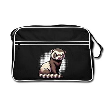ferret ferret holder ferret owner - Retro Bag - black/white - Front