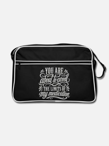 Lustige Medikamente und lustige Medikamente - Retro Tasche - Schwarz/Weiß