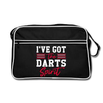 Darts Spirit – I’ve Got the Darts - Retro Tasche - Schwarz/Weiß - Vorne