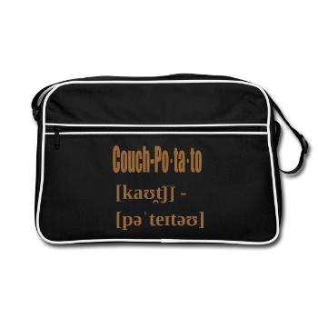 couch potato - Retro Tasche - Schwarz/Weiß - Vorne