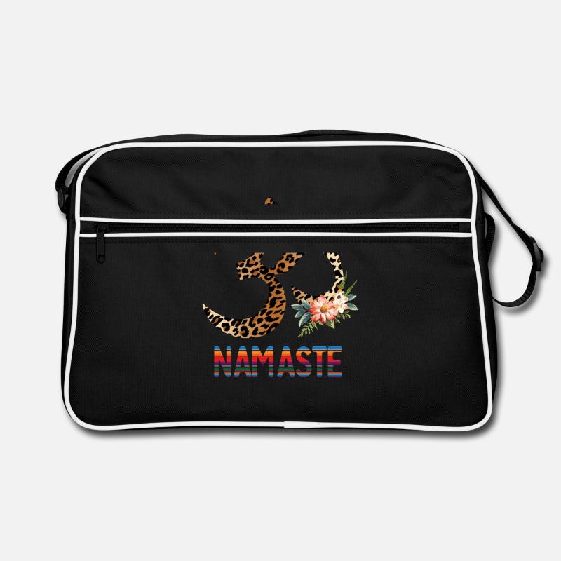 Namaste Om - Retro Tasche - Schwarz/Weiß