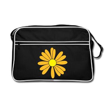 Flowers patch - Retro Bag - black/white - Front