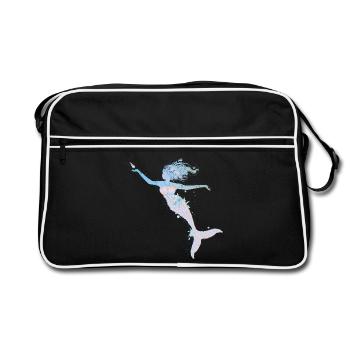 sirène ludique dans des couleurs pastel fraîches - Sac Retro - noir/blanc - Devant