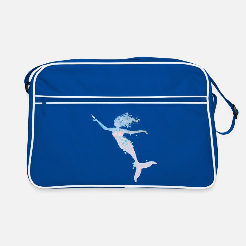 verspielte Meerjungfrau in kühlen Pastellfarben Retro Tasche