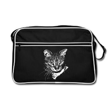 Chat Chat Chat Chat Chemise Cadeau - Sac Retro - noir/blanc - Devant