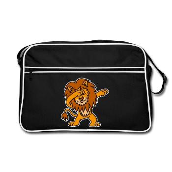 Dab dabbing lion Pays-Bas Orange Championnat d’Europe de football - Sac Retro - noir/blanc - Devant
