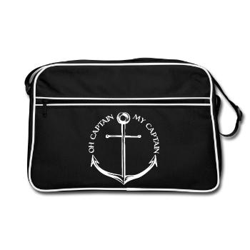 Oh Captain My Captain (dark) - Retro Bag - black/white - Front