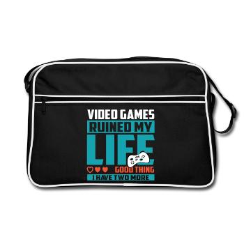 Gamer Extra Life - Retro Bag - black/white - Front