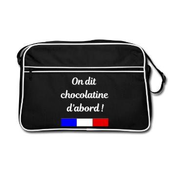 On dit chocolatine d'abord - Sac Retro - noir/blanc - Devant