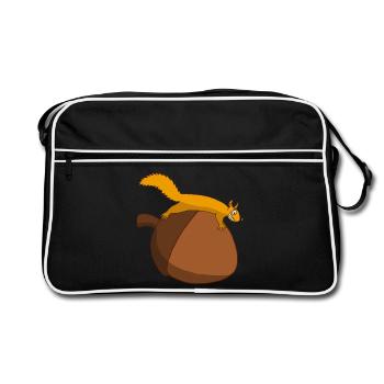 L'écureuil contre le gland - Sac Retro - noir/blanc - Devant