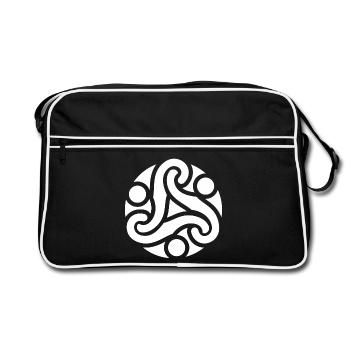 Celtic symbol of protection (white) - Retro Bag - black/white - Front