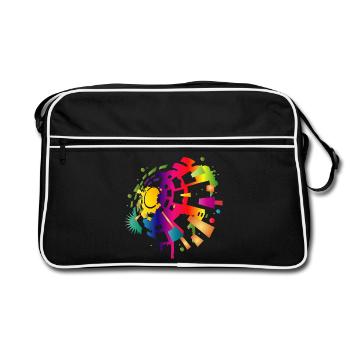Symbole sonore coloré pour la saison des festivals - Sac Retro - noir/blanc - Devant