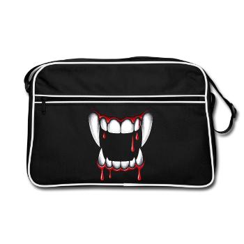 Vampire Fangs - Retro Bag - black/white - Front