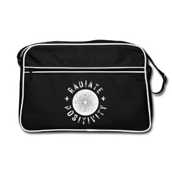 Exuding positivity modern distressed style - Retro Bag - black/white - Front