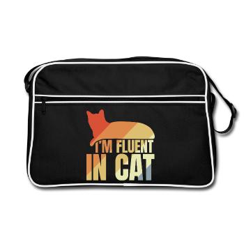I'm Fluent In Cat - Retro Bag - black/white - Front