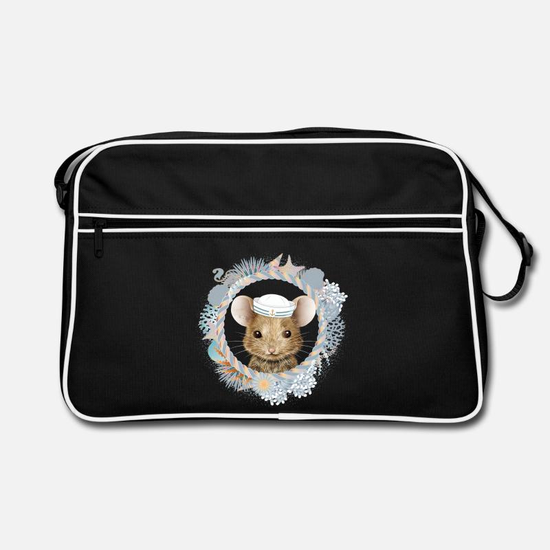 cute mouse as a sailor in a maritime setting Retro Bag