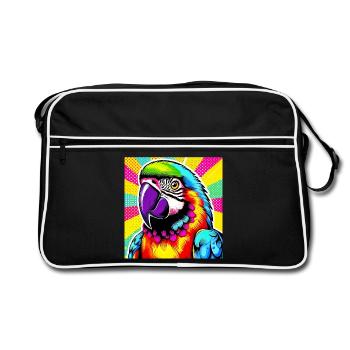 Perroquet Pop Art - Sac Retro - noir/blanc - Devant