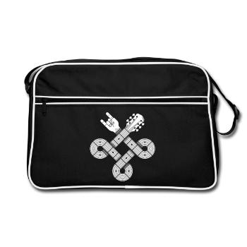 Guitare noeud celtique. Graphique de musique rock et métal - Sac Retro - noir/blanc - Devant