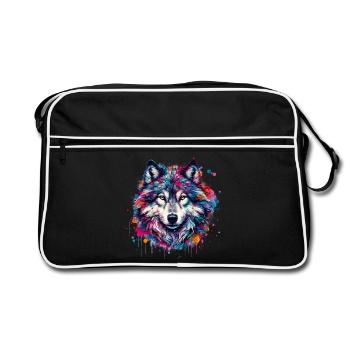 Loup - Sac Retro - noir/blanc - Devant