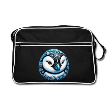 Pingouin flocon de neige flocons de neige - Sac Retro - noir/blanc - Devant
