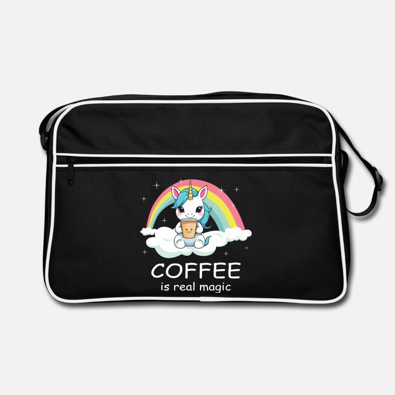 Süßes Kaffee Einhorn Retro Tasche