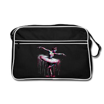 Danseuse de ballet avec tutu - Sac Retro - noir/blanc - Devant