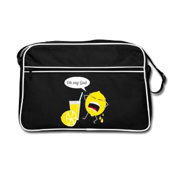 Funny lemon design - Retro Bag - black/white - Front