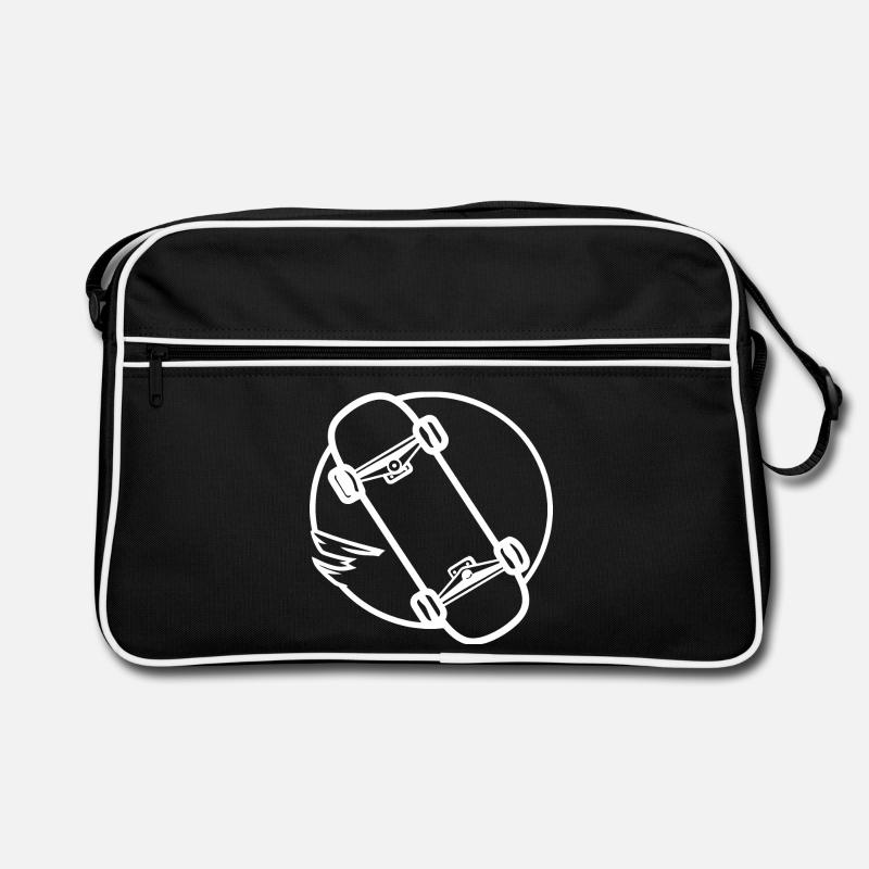 Dessin de planche à roulettes - Sac Retro - noir/blanc