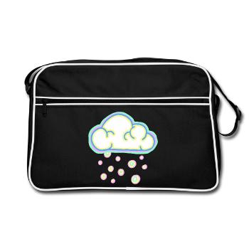 Pastel cloud and snow - Retro Bag - black/white - Front