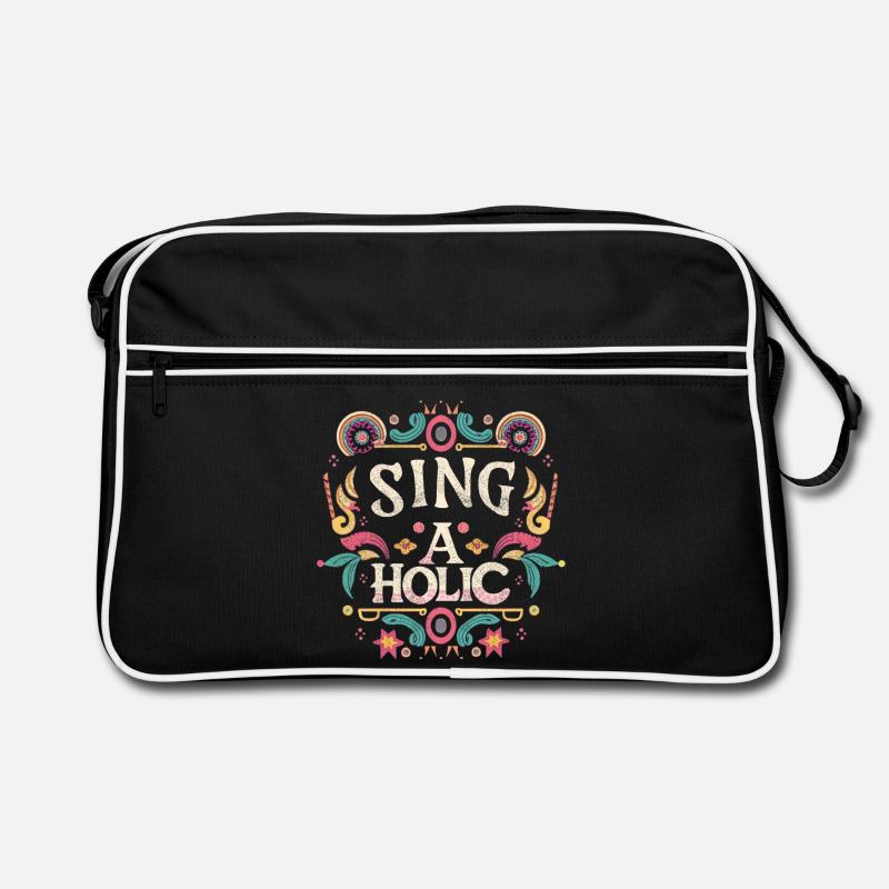 Sing-aholic - Retro Tasche - Schwarz/Weiß