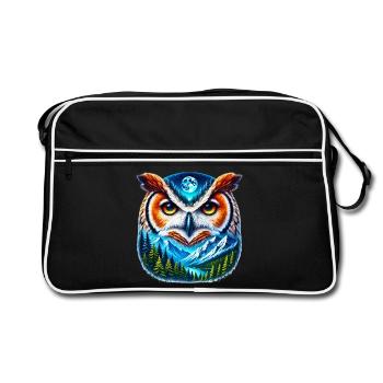 Owl - Retro Bag - black/white - Front