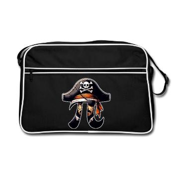 Pirate Pi Day Pirate Motif Math Fans Teacher - Retro Bag - black/white - Front