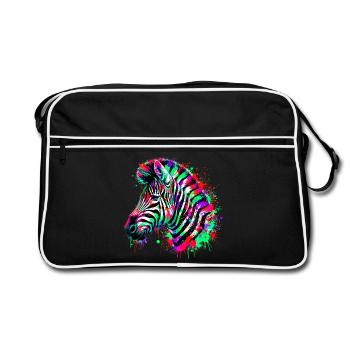 Zebra - Retro Tasche - Schwarz/Weiß - Vorne