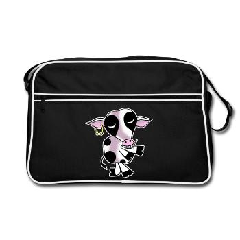 Vache d’accueil - Sac Retro - noir/blanc - Devant