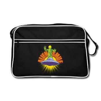 Ship and Retro Alien - Retro Bag - black/white - Front