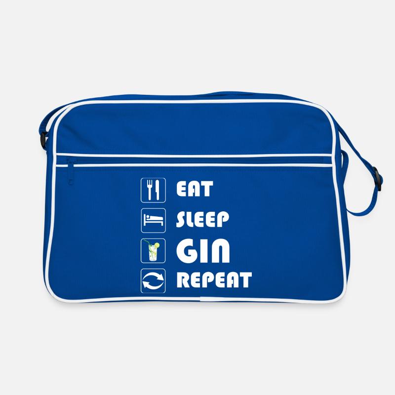 Déclaration sur le gin EAT SLEEP GIN REPEAT Sac Retro
