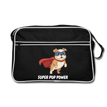 Cape de chien super-héros - Sac Retro - noir/blanc - Devant